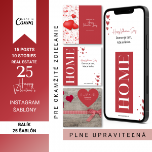 25 Happy Valentines Realitné šablóny - IG Stories + Príspevky