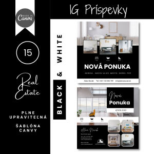 15 BLACK & WHITE Realitných Šablón – IG Príspevky