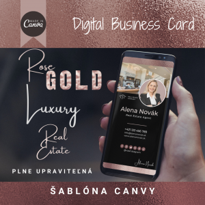 Business Card ROSE GOLD - Digitálna vizitka Realitného Makléra - IG Stories