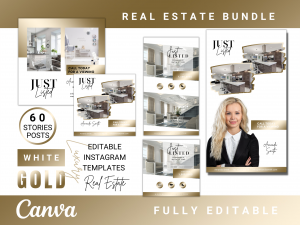 60 White & Gold Realitné Šablóny pre Realitných Maklérov