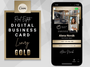 Business Card GOLD & Black 02 – Digitálna vizitka Realitného Makléra – IG Stories