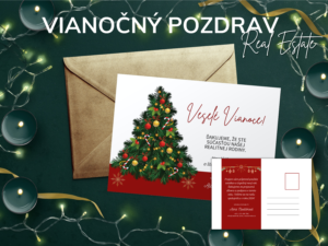 Prispôsobiteľné Vianočné Pohľadnice pre Realitných Maklérov - Obojstranná Šablóna v Canve pre Sviatočný Marketing