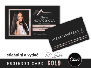 Rose GOLD Obojstranná  vizitka realitného makléra