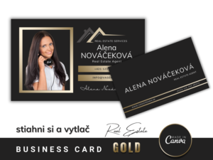 GOLD Obojstranná  vizitka realitného makléra
